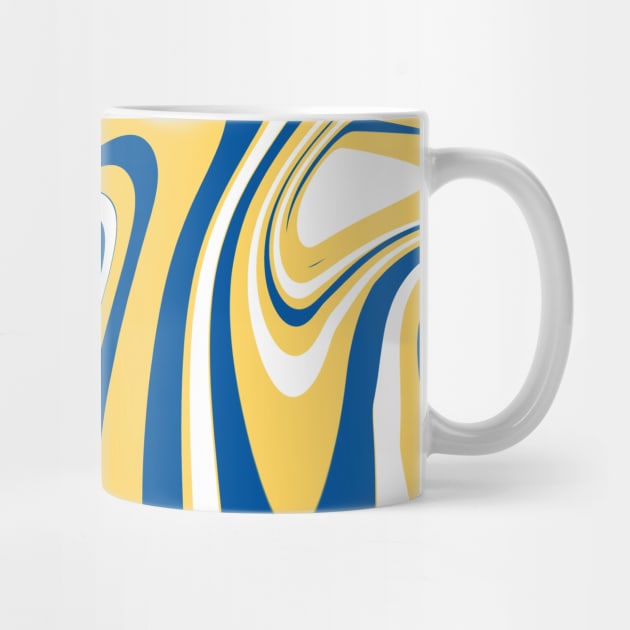 Blue Yellow Colors Marble Pattern Swirl Design Abstract Art Background by anijnas